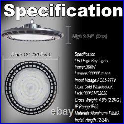 Round Shop Light 300W LED Factory Warehouse Commercial Light Fixtures 8-PACK