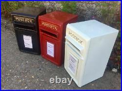 Royal Mail Postbox Cast Iron Letter Box Post Box, Red, Black or White