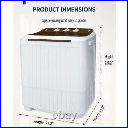 Semi-automatic Portable Washing Machine 16.5lbs Mini Twin Tub Washer Compact