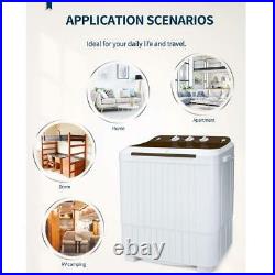 Semi-automatic Portable Washing Machine 16.5lbs Mini Twin Tub Washer Compact