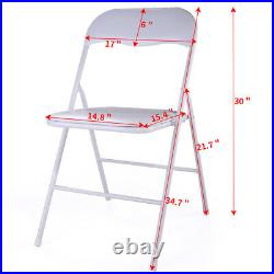 Set of 10PCS Commercial Plastic Folding Chairs Party Event Wedding Chair White