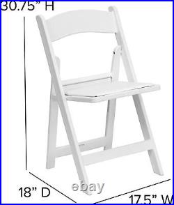 Set of 4 Folding Chair Indoor Outdoor Event Rental Commercial Grade Resin White