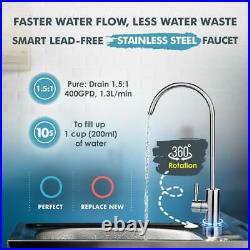 SimPure Reverse Osmosis Water Filtration System, Tankless, 400GPD, Smart Faucet