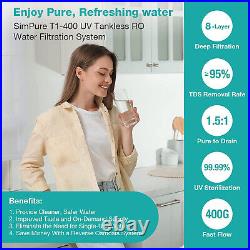 SimPure WP2-400GPD 8 Stage UV Under Sink RO Reverse Osmosis Water Filter System