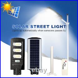 Solar Street Lights 160W-600W LED Lamps IP65 Pole+Remote Control Commercial