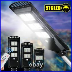 Super Bright Commercial Solar Street Light 90000000LM IP67 Road Lamp+Pole+Remote