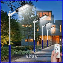 Super Bright Commercial Solar Street Light 90000000LM IP67 Road Lamp+Pole+Remote