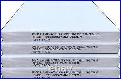 Suspended Vinyl Laminated 595x595mm Ceiling 600x600mm Waterproof 24 Tiles Pack