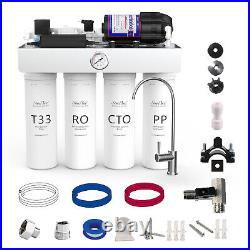 T1-400GPD 6 Stage UV Tankless Alkaline Reverse Osmosis Water Filtration System