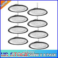 UFO LED High Bay Light 8 Pack 500W Industrial Factory Warehouse Shop Commercial