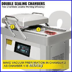 VEVOR Commercial Vacuum Sealer Double Chamber Packing Sealing Machine DZ600-2SB