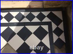 VICTORIAN OLD ENGLISH ORIGINAL STYLE FLOOR TILES BLACK AND WHITE 100 mm Per m2