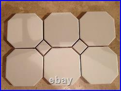 VICTORIAN OLD ENGLISH ORIGINAL STYLE OCTAGON TILES 10x10 cm, BROWN or WHITE