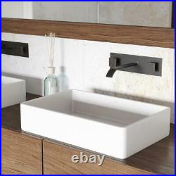 VIGO Vessel Bathroom Sink Acrylic Countertop Scratch Resistant Rectangle White