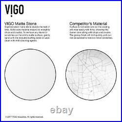 VIGO Vessel Bathroom Sink Acrylic Countertop Scratch Resistant Rectangle White