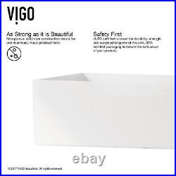 Vigo VG04010 White Magnolia 21-5/8 Matte Stone Vessel Bathroom Sink