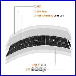 WUZECK 200W Watt 12V Solar Panel Flexible Monocrystalline for Caravan RV Marine