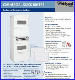 Whirlpool CSP2761TQ white commercial stack gas dryer 7.4cu ft. Coin opOpen Box