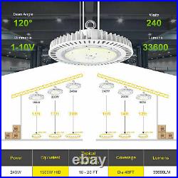 White 240W Commercial UFO High Bay Light Warehouse Industrial LED Shop Light UL