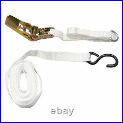 White Ratchet Strap Tie Down 13' Ft Long 2000 Lb Capacity Tent Inflatable Cargo