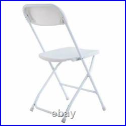 White Set of 10 Commercial Plastic Folding Chairs Stackable Wedding Picnic Party