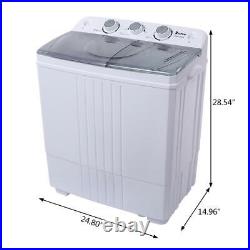 Zokop 16.5lbs Compact Washing Machine Twin Tub Spiner Dryer Laundry Washer